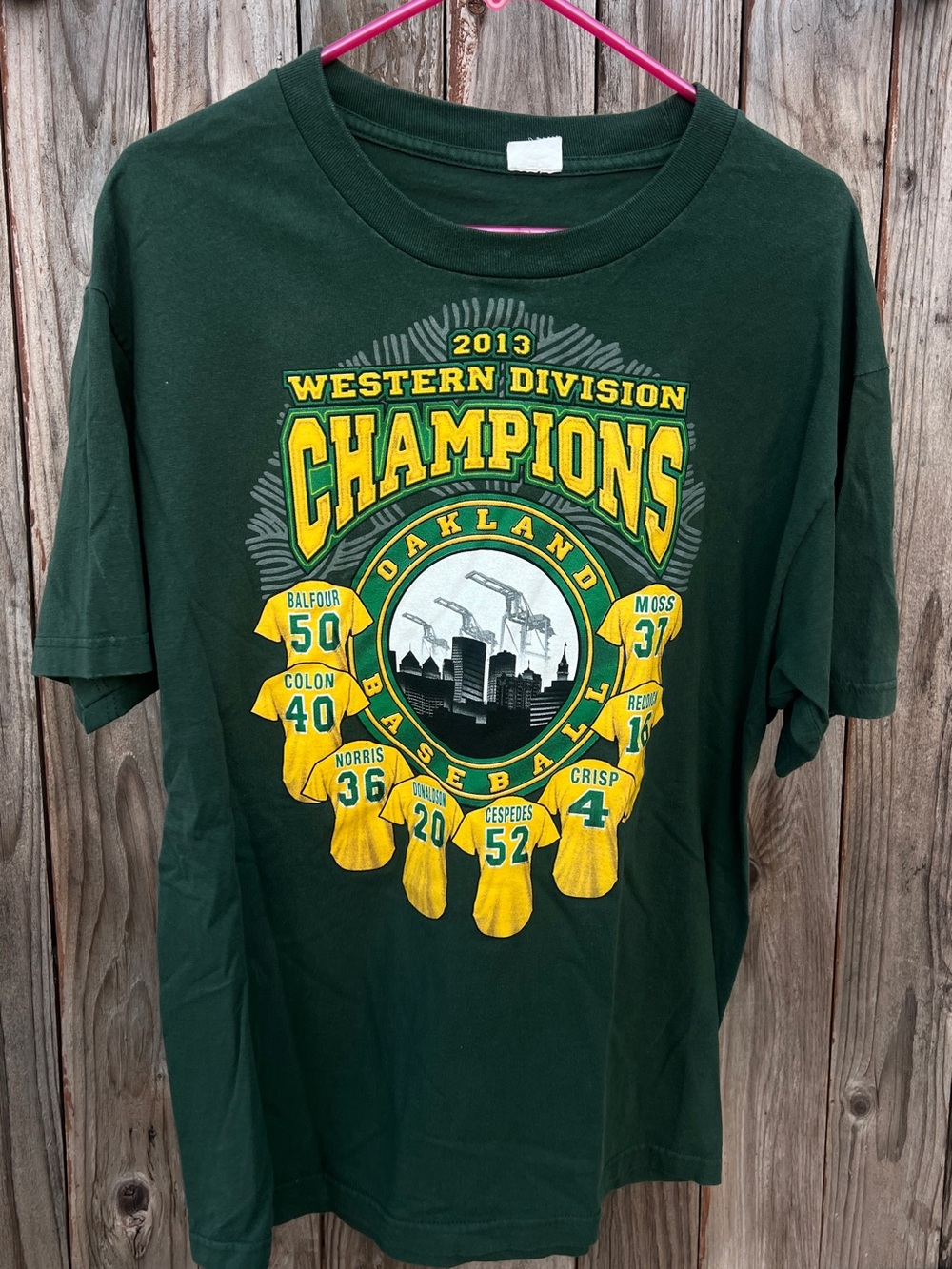 2013 Oakland Athletics A's T Shirt West Division Champs Logo Green